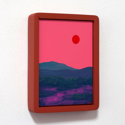 Sangre de Cristo Miniature Series 4, No.4 - 5" x 7", Original Southwestern Landscape Painting in Handmade Frame