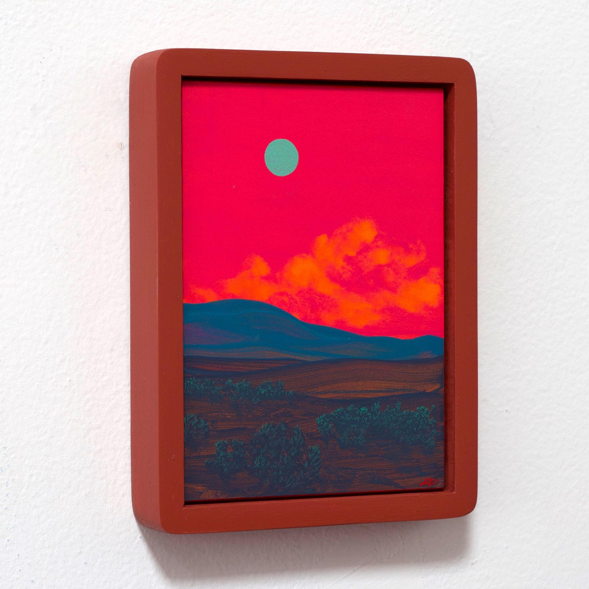 Sangre de Cristo Miniature Series 4, No.5 - 5" x 7", Original Southwestern Landscape Painting in Handmade Frame