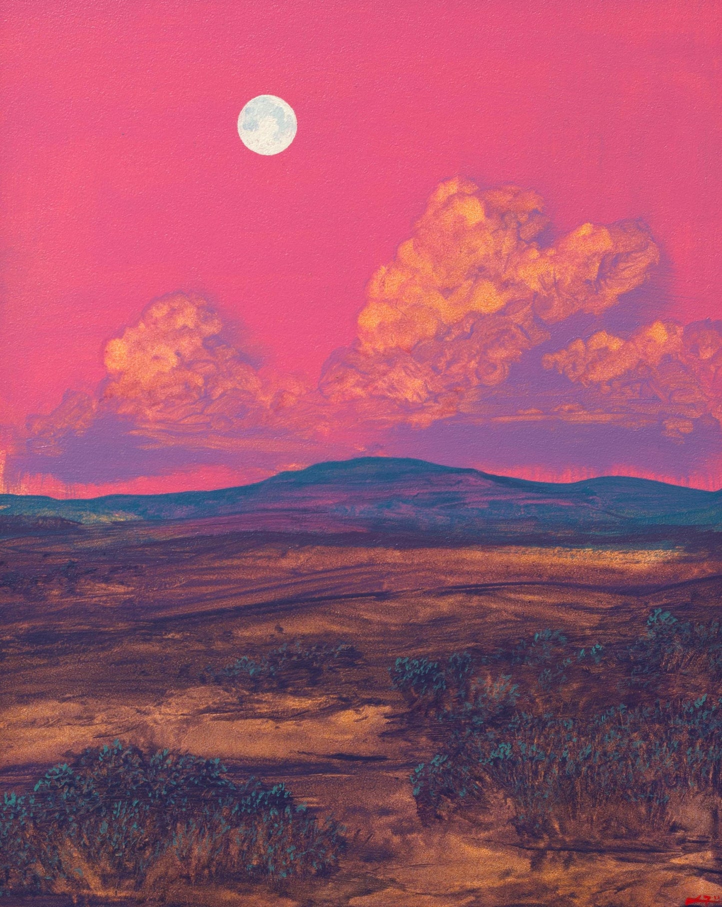 Nambé Badlands No.2 - 8" x 10"- Southwestern Painting in Handmade Frame