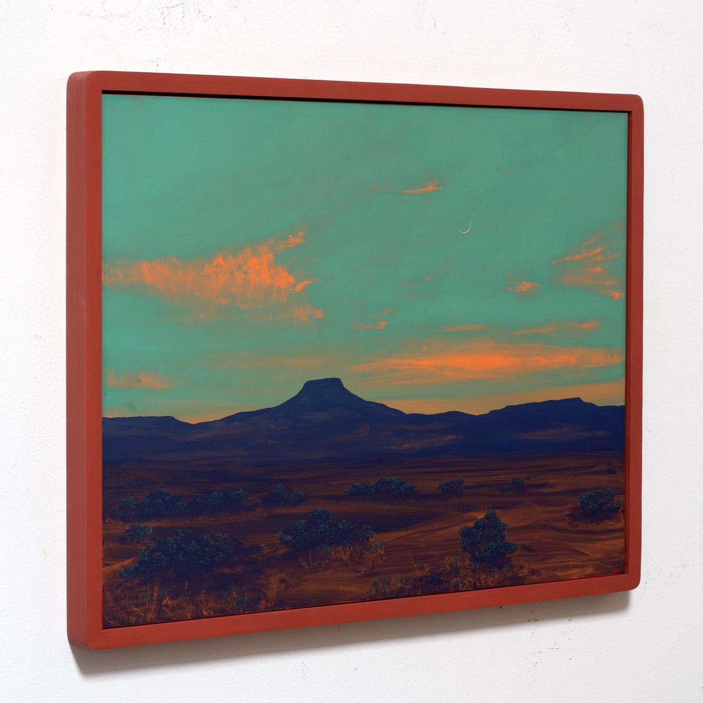 Abiquiú Series 4, No.10 - 18" x 24", Original Southwestern Landscape Painting in Handmade Frame
