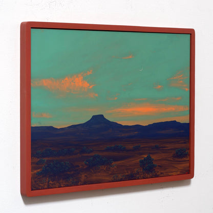 Abiquiú Series 4, No.10 - 18" x 24", Original Southwestern Landscape Painting in Handmade Frame