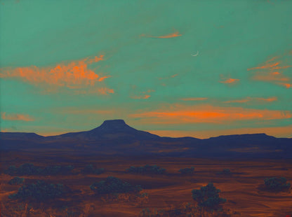 Abiquiú Series 4, No.10 - 18" x 24", Original Southwestern Landscape Painting in Handmade Frame