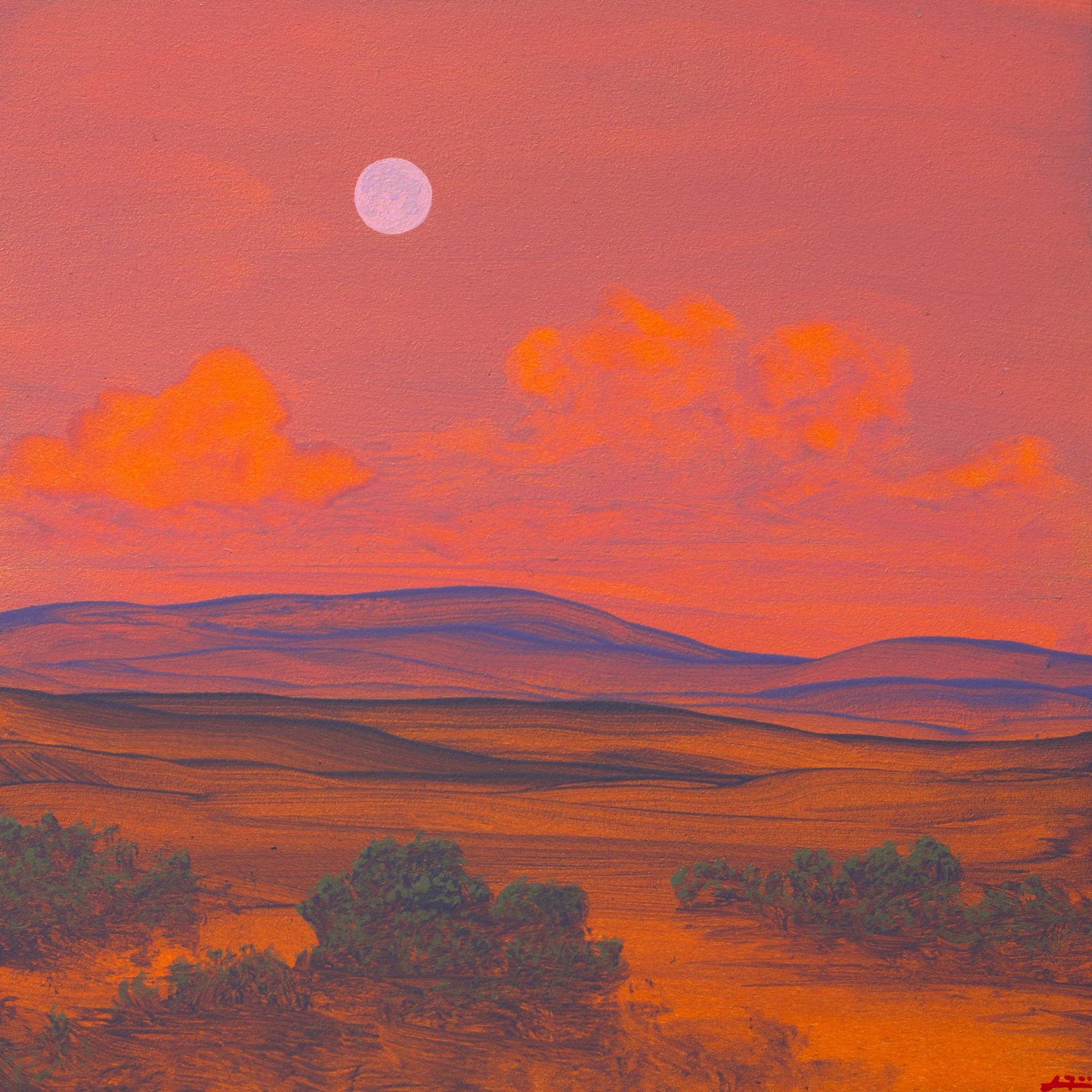 Chimayó Series 3, No.9 - 8" x 8"- Southwestern Oil Painting in Handmade Frame