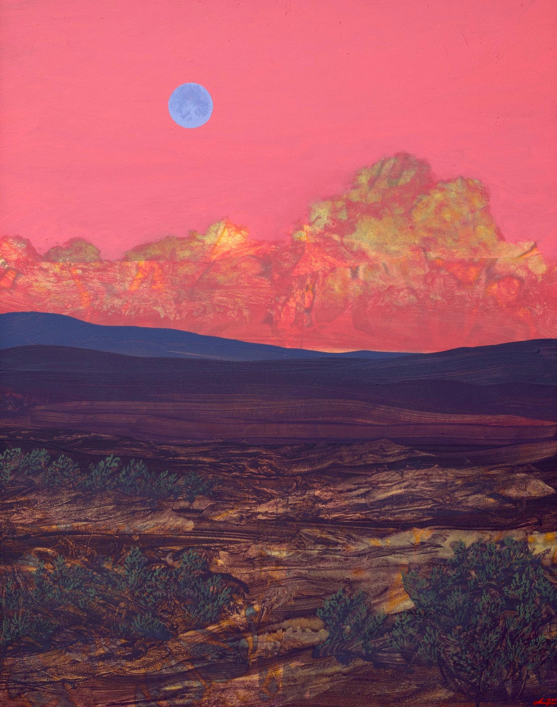 Nambé Badlands No.3 - 11" x 14", Original Southwestern Landscape Painting in Handmade Frame