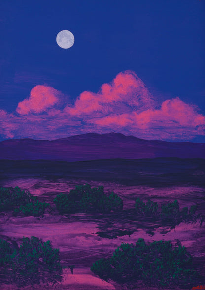Sangre de Cristo Miniature Series 3, No.6 - 5" x 7", Original Southwestern Landscape Painting in Handmade Frame