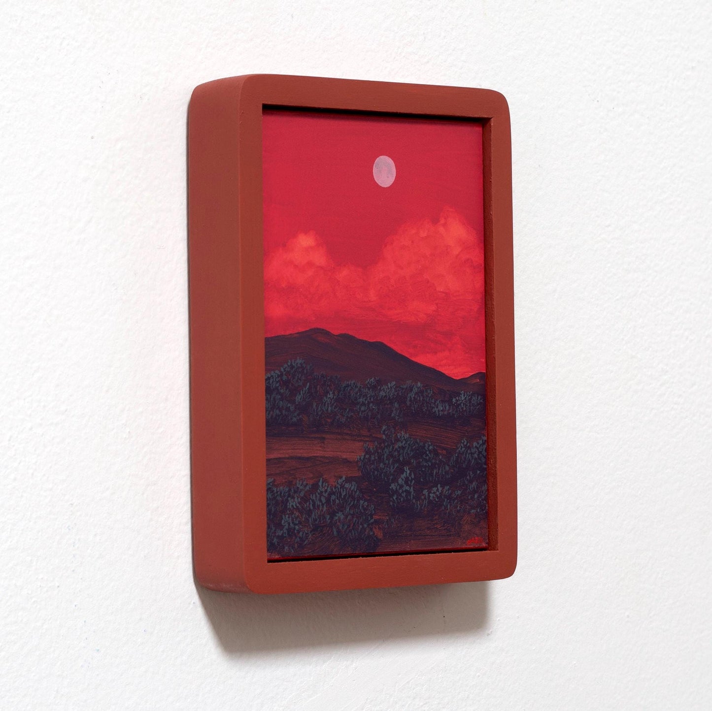 Sangre de Cristo Miniature Series 3, No.7 - 5" x 7", Original Southwestern Landscape Painting in Handmade Frame