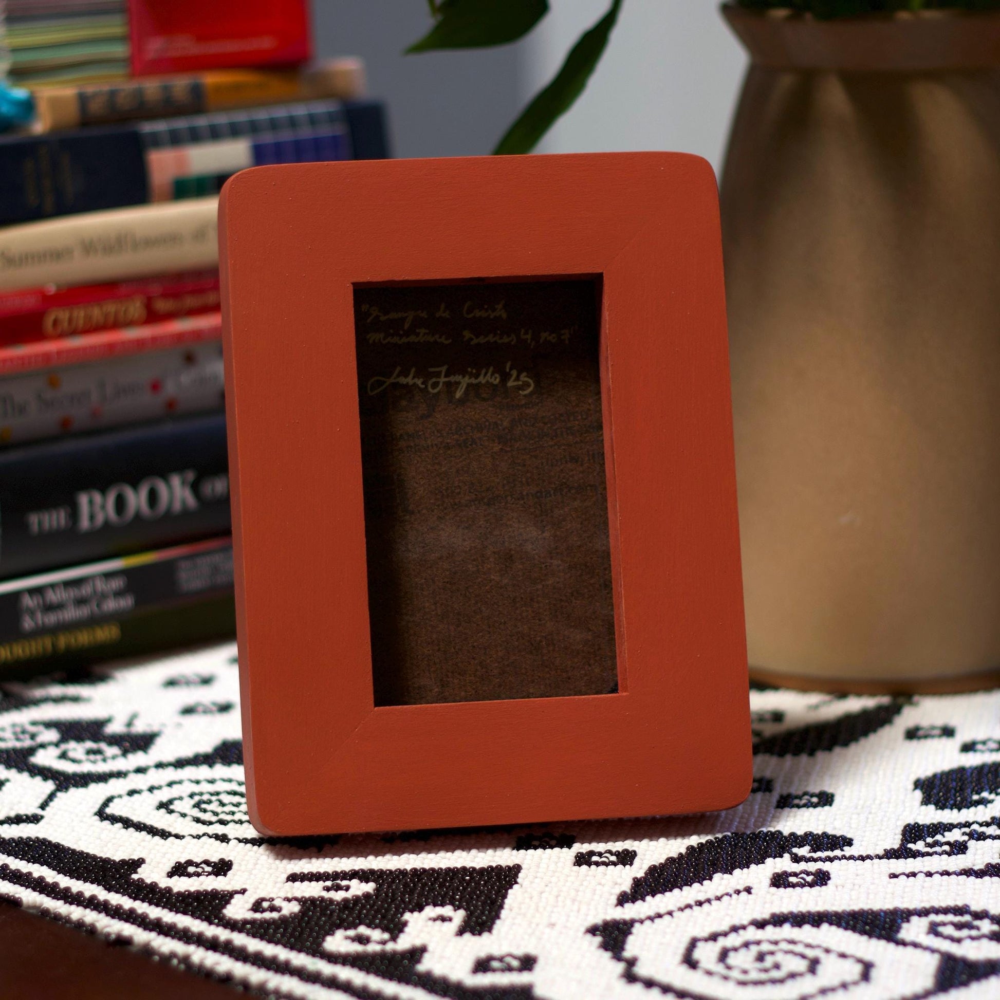 Sangre de Cristo Miniature Series 3, No.7 - 5" x 7", Original Southwestern Landscape Painting in Handmade Frame