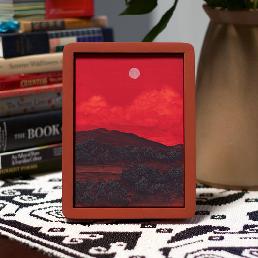 Sangre de Cristo Miniature Series 3, No.7 - 5" x 7", Original Southwestern Landscape Painting in Handmade Frame