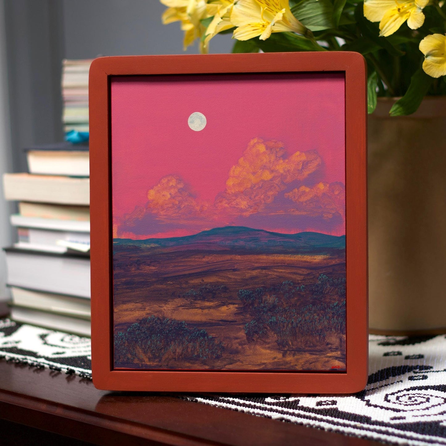 Nambé Badlands No.2 - 8" x 10"- Southwestern Painting in Handmade Frame