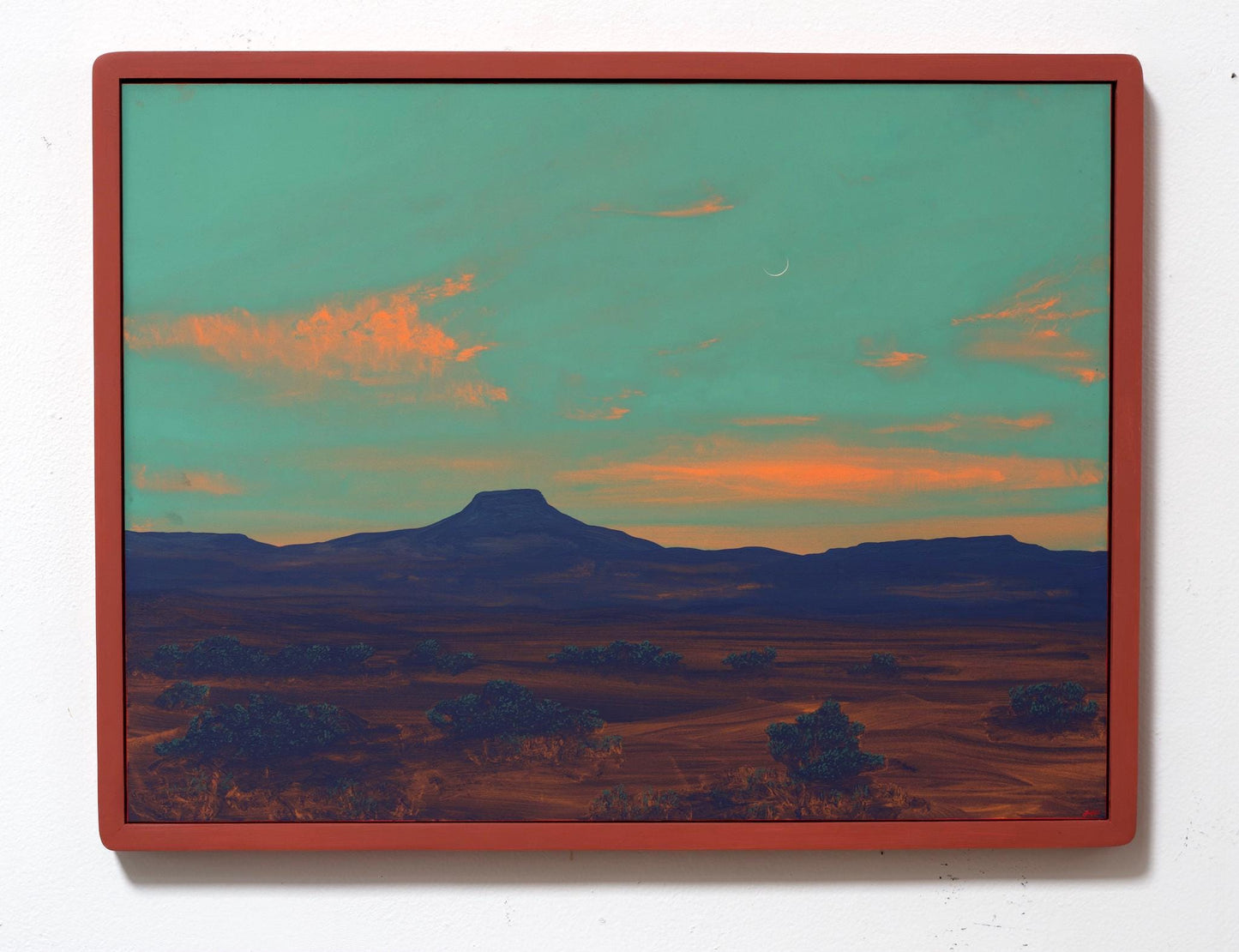 Abiquiú Series 4, No.10 - 18" x 24", Original Southwestern Landscape Painting in Handmade Frame