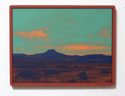 Abiquiú Series 4, No.10 - 18" x 24", Original Southwestern Landscape Painting in Handmade Frame