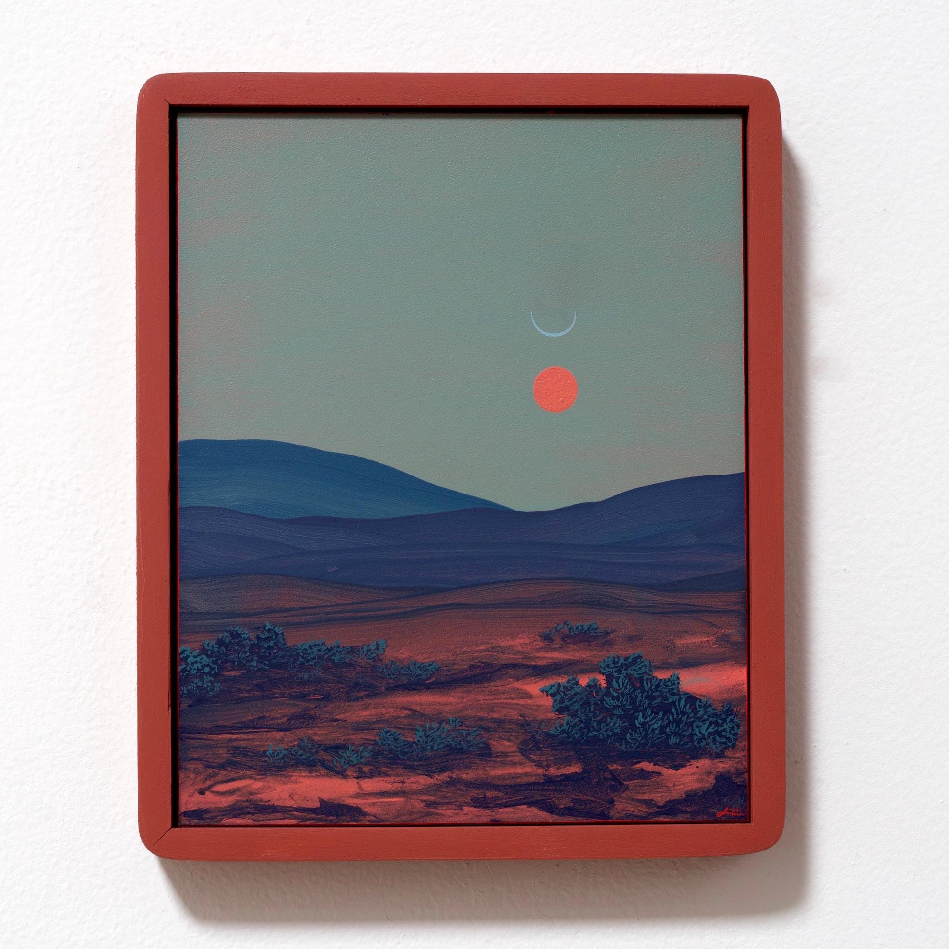 Tesuque No.9 - 8" x 10"- Southwestern Painting in Handmade Frame