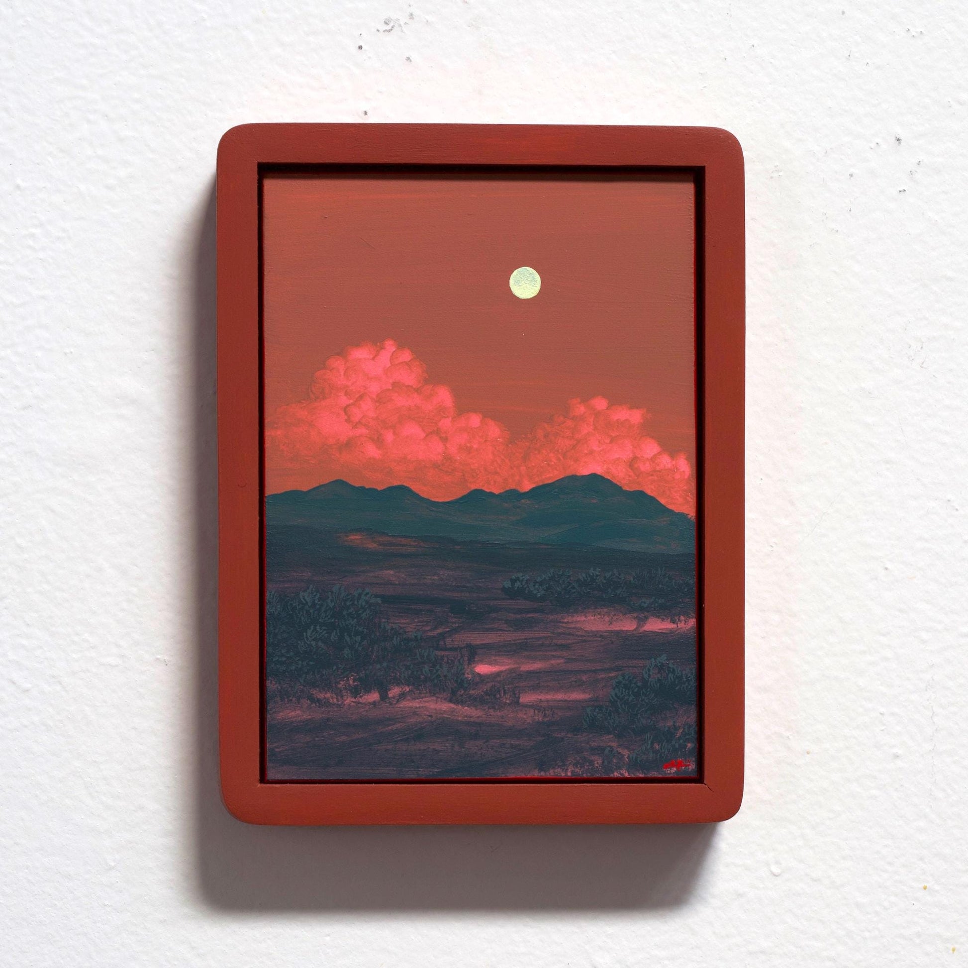 Ortiz Miniature Series 2, No.5 - 5" x 7", Original Southwestern Landscape Painting in Handmade Frame