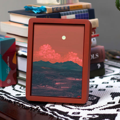 Ortiz Miniature Series 2, No.5 - 5" x 7", Original Southwestern Landscape Painting in Handmade Frame