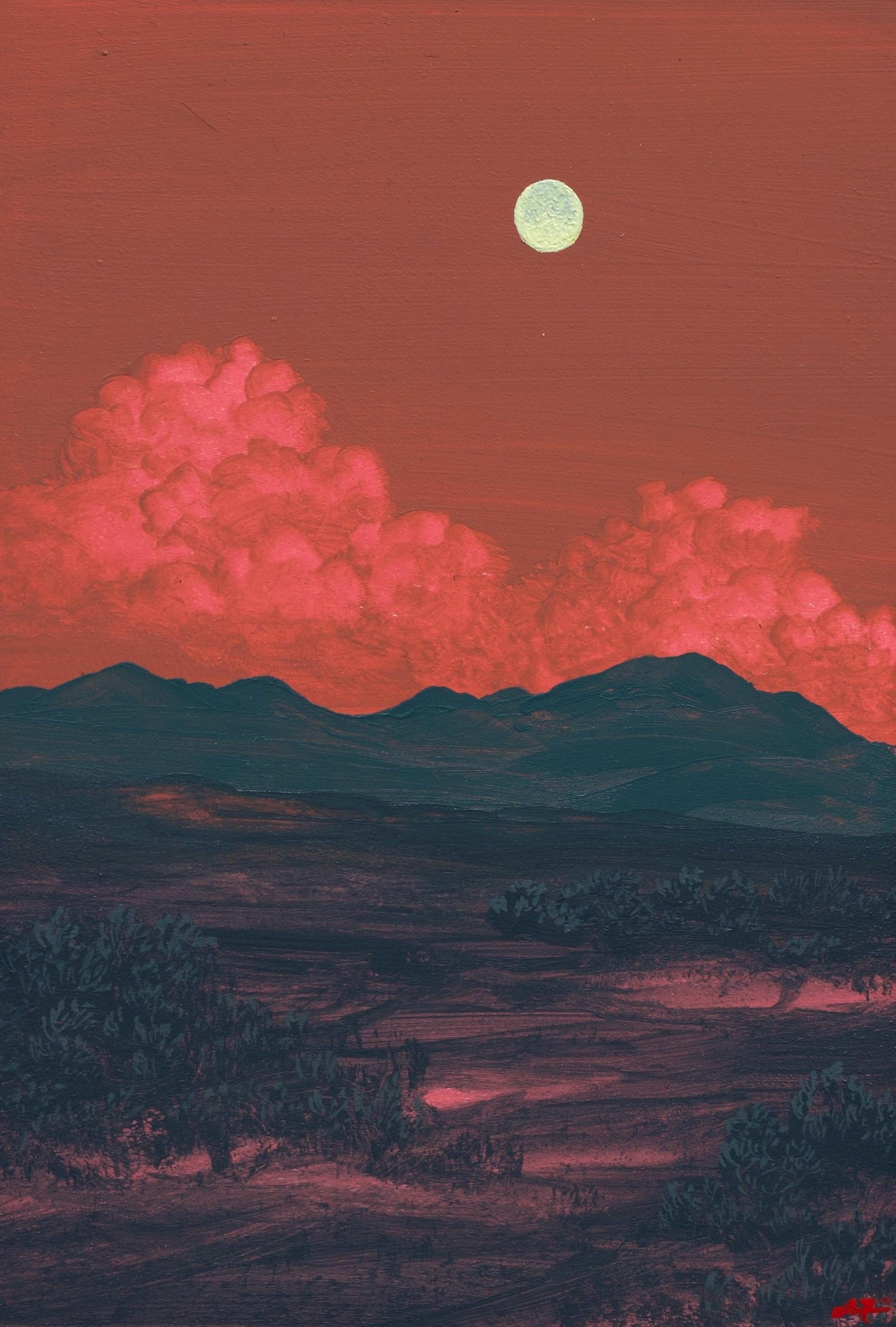 Ortiz Miniature Series 2, No.5 - 5" x 7", Original Southwestern Landscape Painting in Handmade Frame