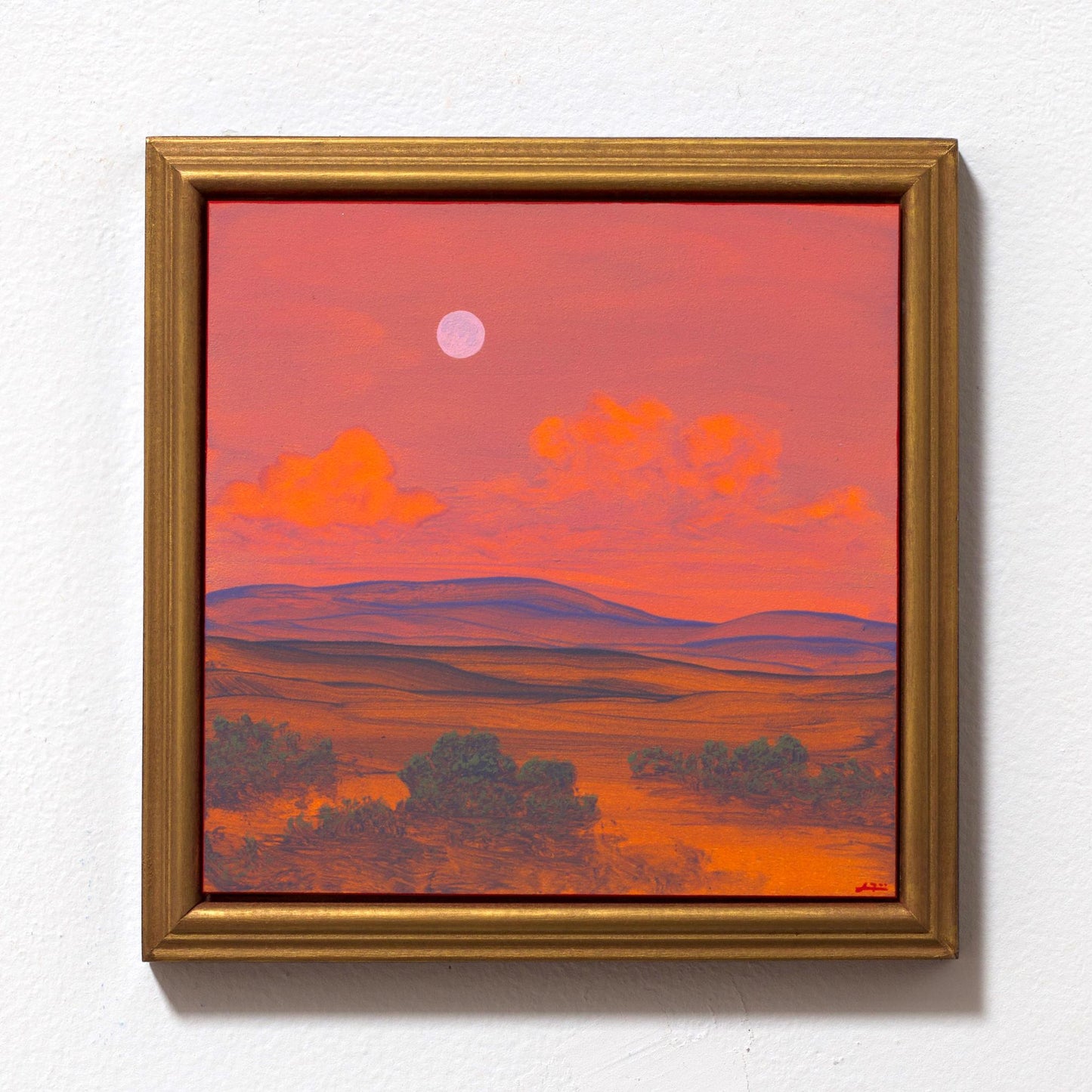 Chimayó Series 3, No.9 - 8" x 8"- Southwestern Oil Painting in Handmade Frame