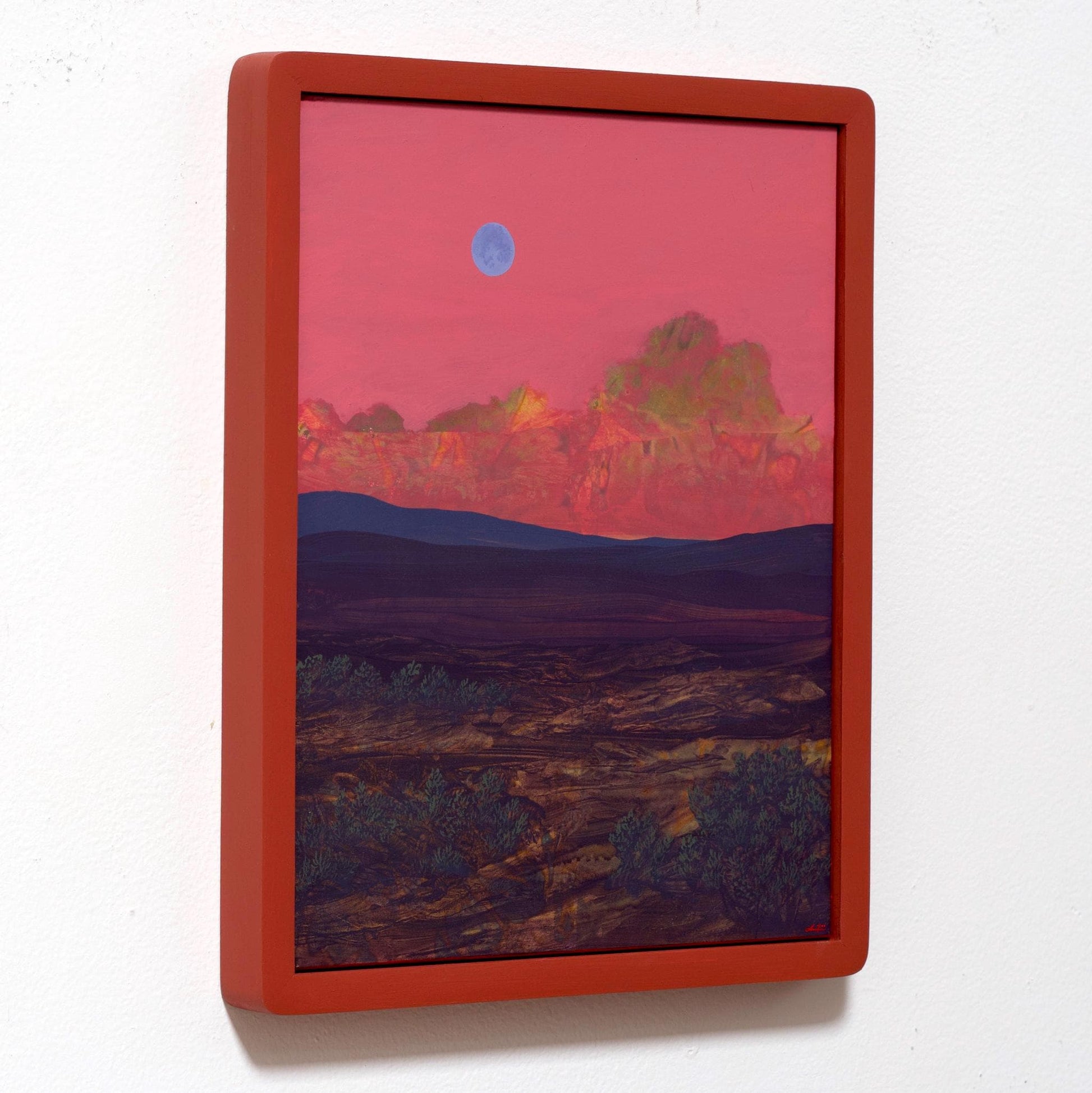 Nambé Badlands No.3 - 11" x 14", Original Southwestern Landscape Painting in Handmade Frame