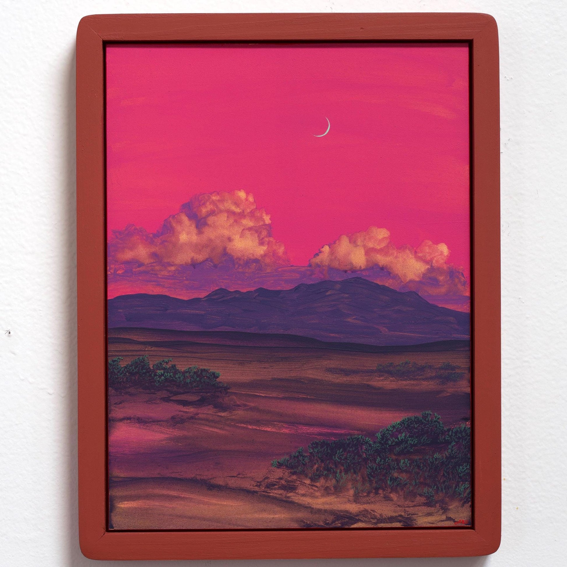 Ortiz Series 3, No.12 - 9" x 12"- Southwestern Painting in Handmade Frame