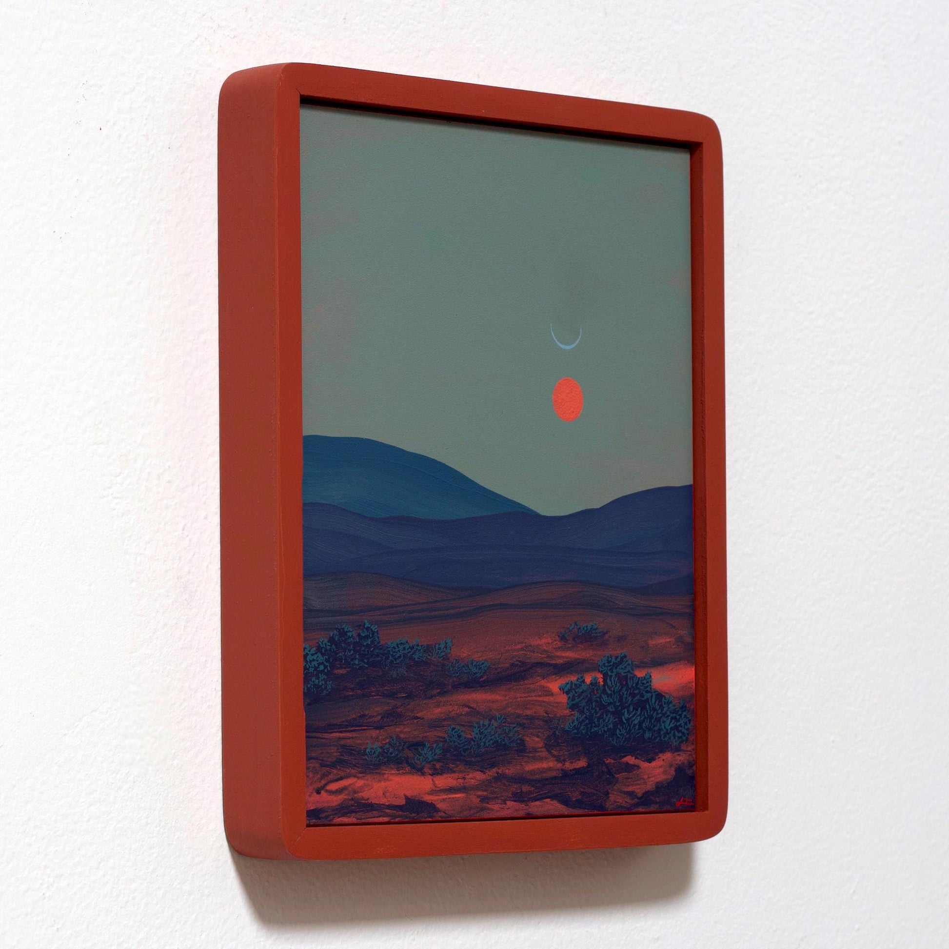 Tesuque No.9 - 8" x 10"- Southwestern Painting in Handmade Frame