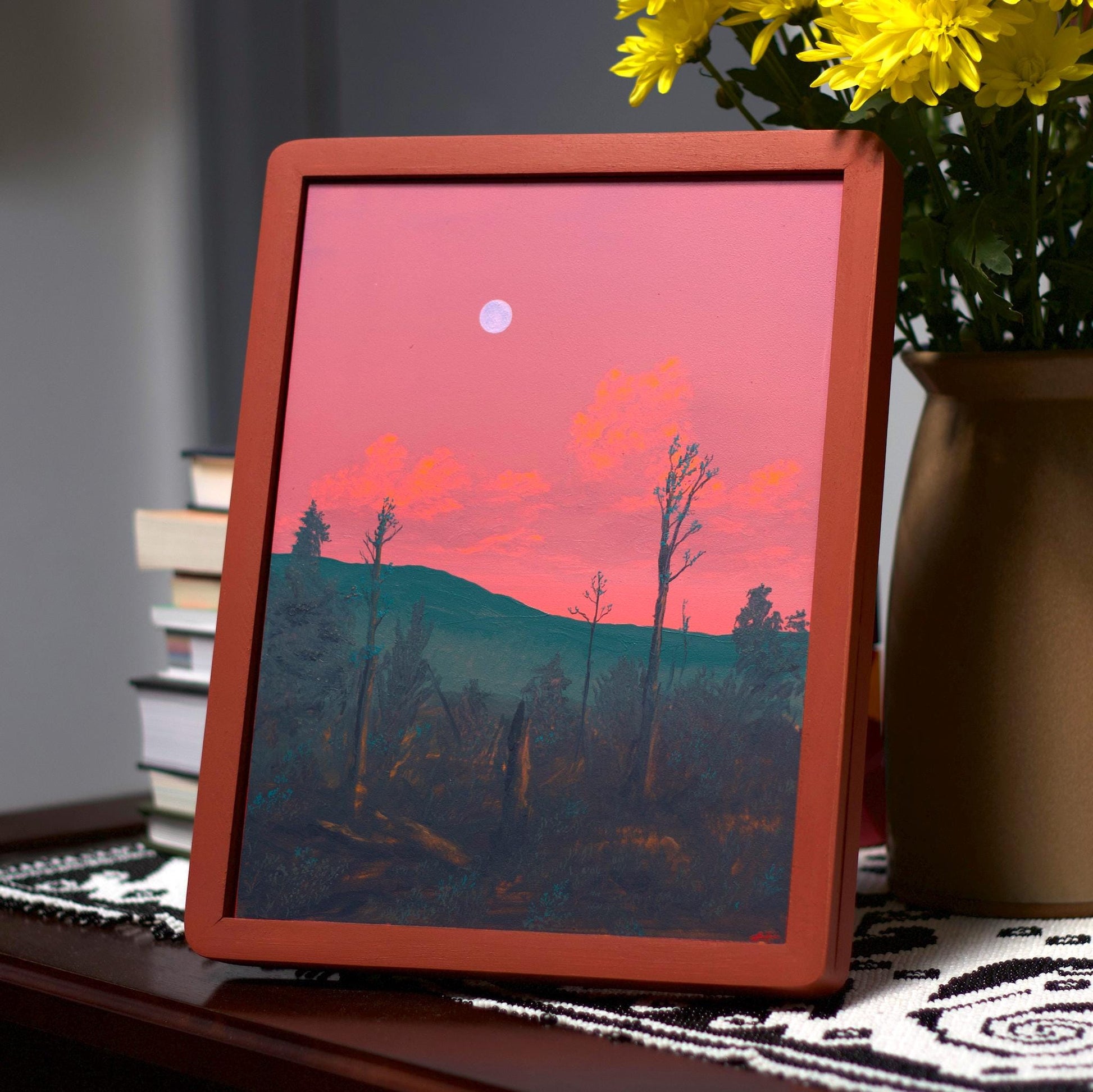 Aspen Vista, Santa Fe, August 17th 2025 - 9" x 12"- Southwestern Painting in Handmade Frame