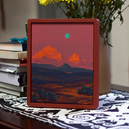 Abiquiú Series 4, No.14 - 8" x 10"- Southwestern Painting in Handmade Frame