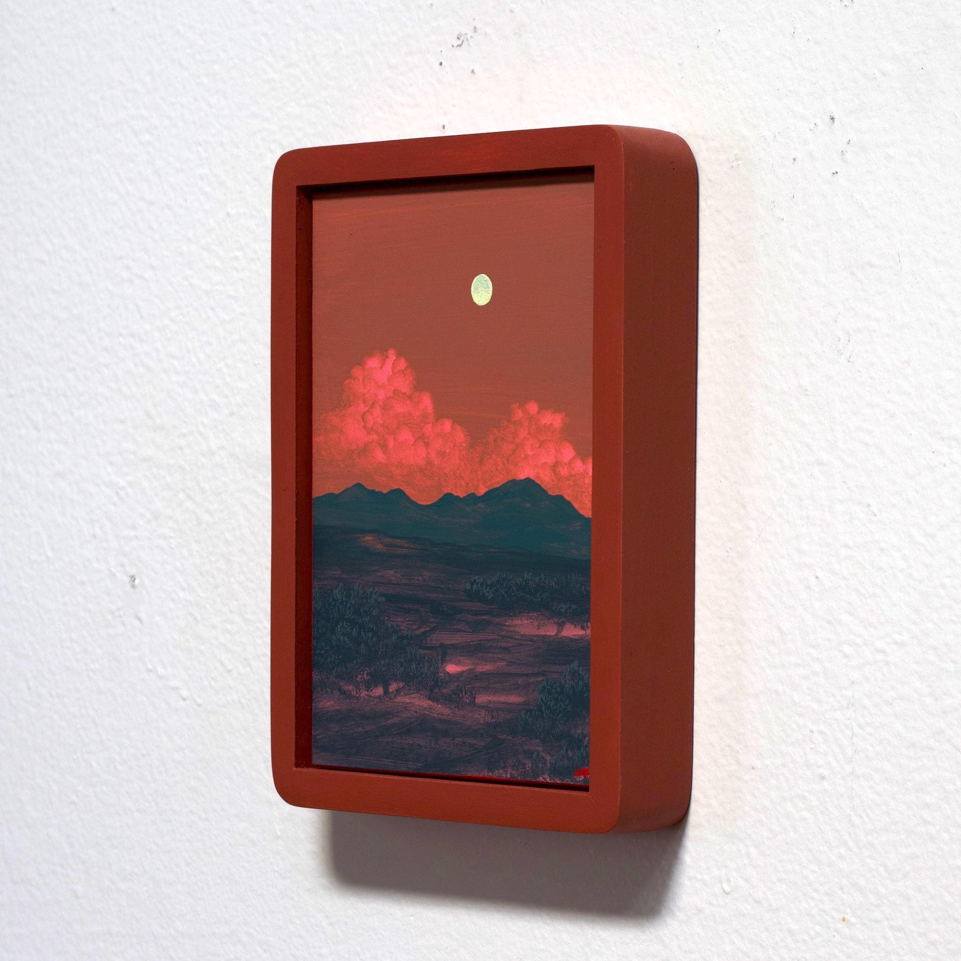 Ortiz Miniature Series 2, No.5 - 5" x 7", Original Southwestern Landscape Painting in Handmade Frame