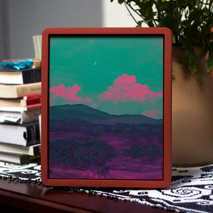 Santa Fe Foothills No.1 - 8" x 10"- Southwestern Painting in Handmade Frame