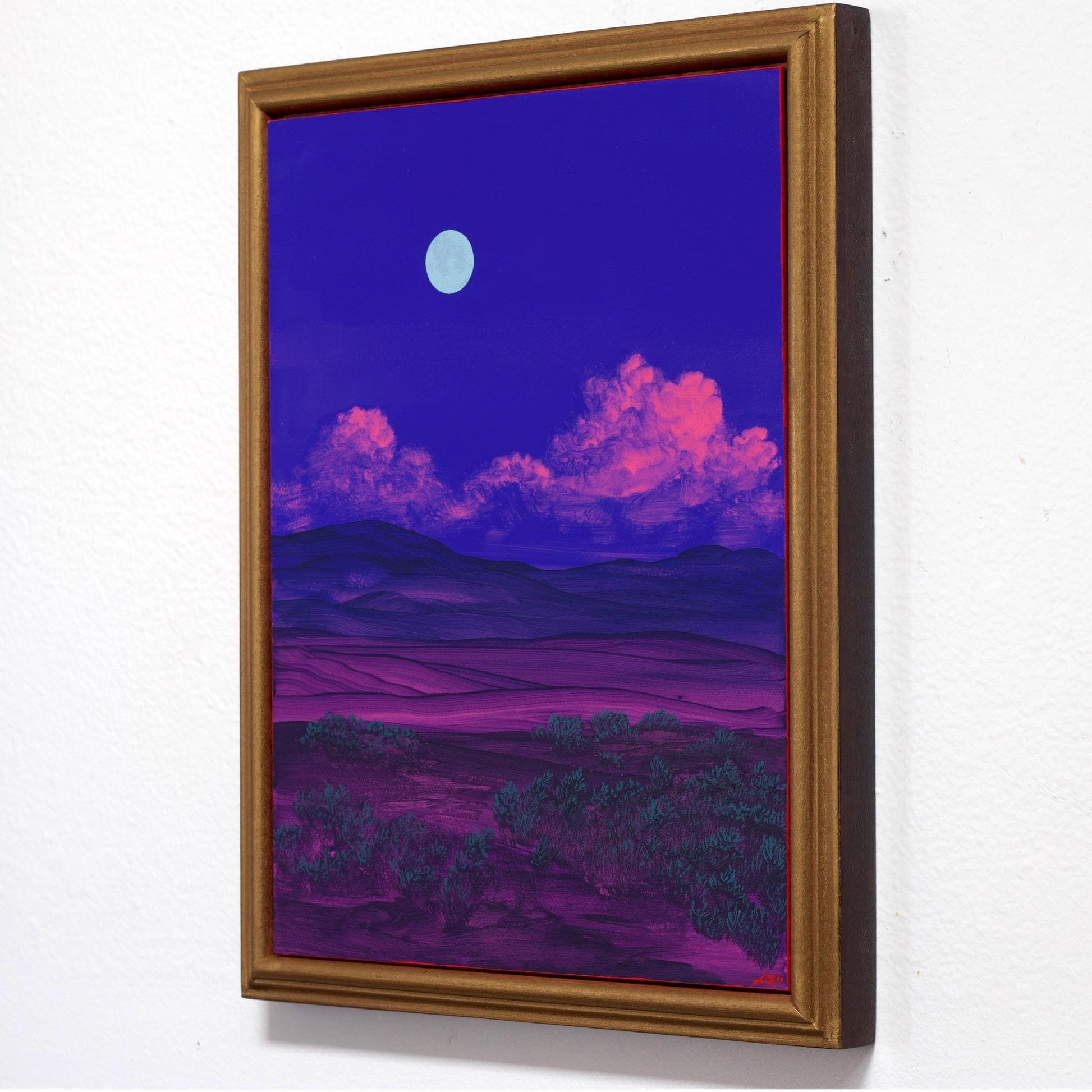 Atalaya w. Sun & Moon Mountains No.2 - 9" x 12"- Southwestern Painting in Handmade Frame