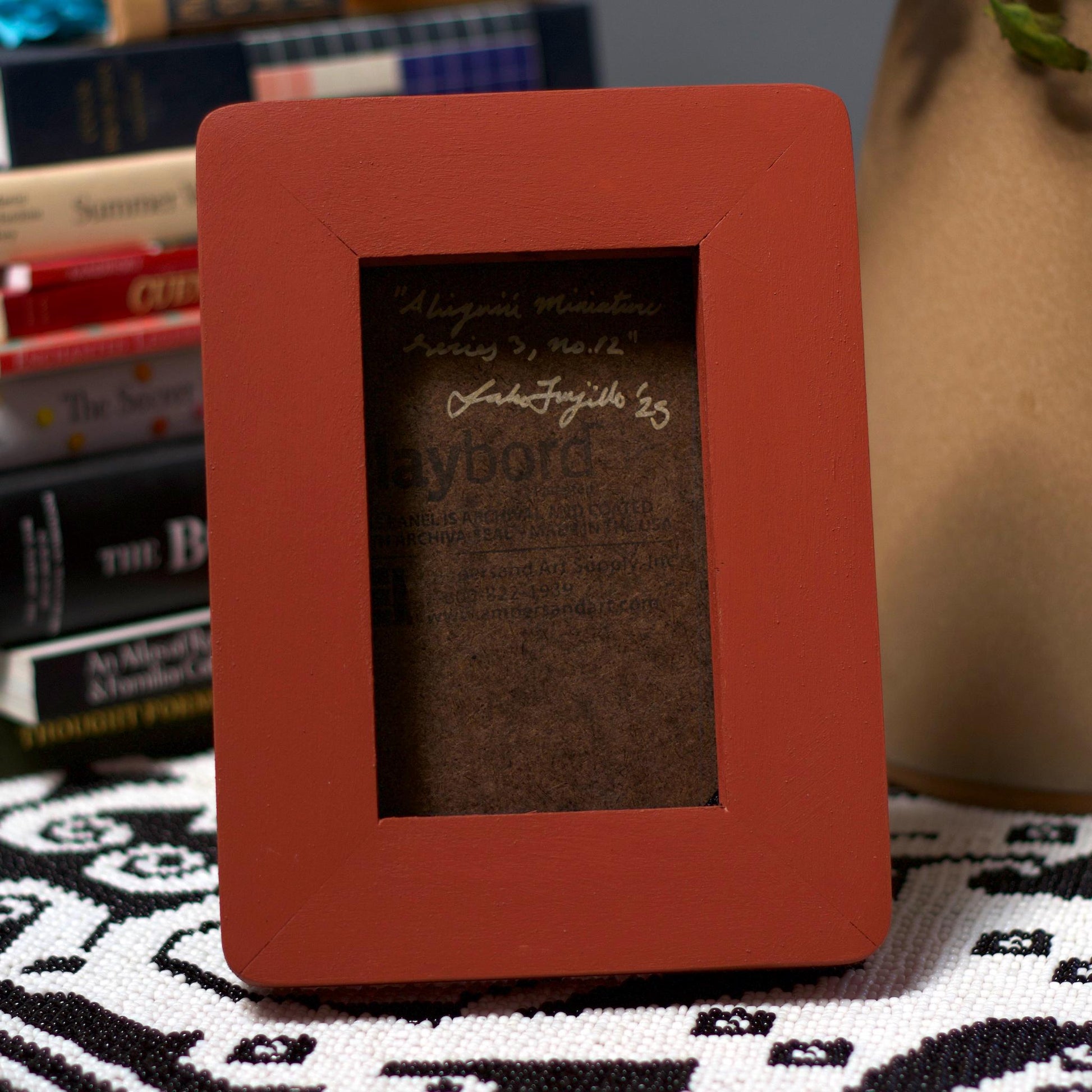 Abiquiú Miniature Series 3, No.12 - 5" x 7" Original Southwest Landscape Painting in Handmade Frame