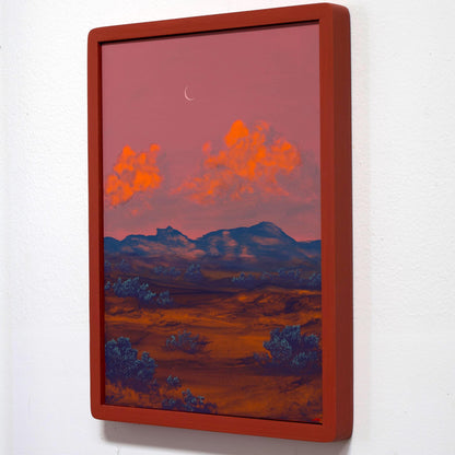 Chimayó Series 3, No.10 - 12" x 16", Original Southwestern Landscape Painting in Handmade Frame