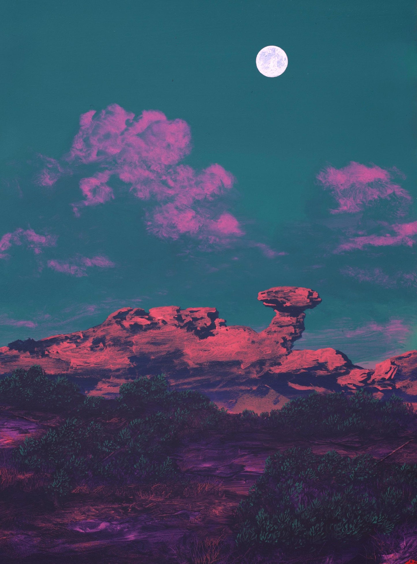 Camel Rock No.4 - 12" x 16", Original Southwestern Landscape Painting in Handmade Frame