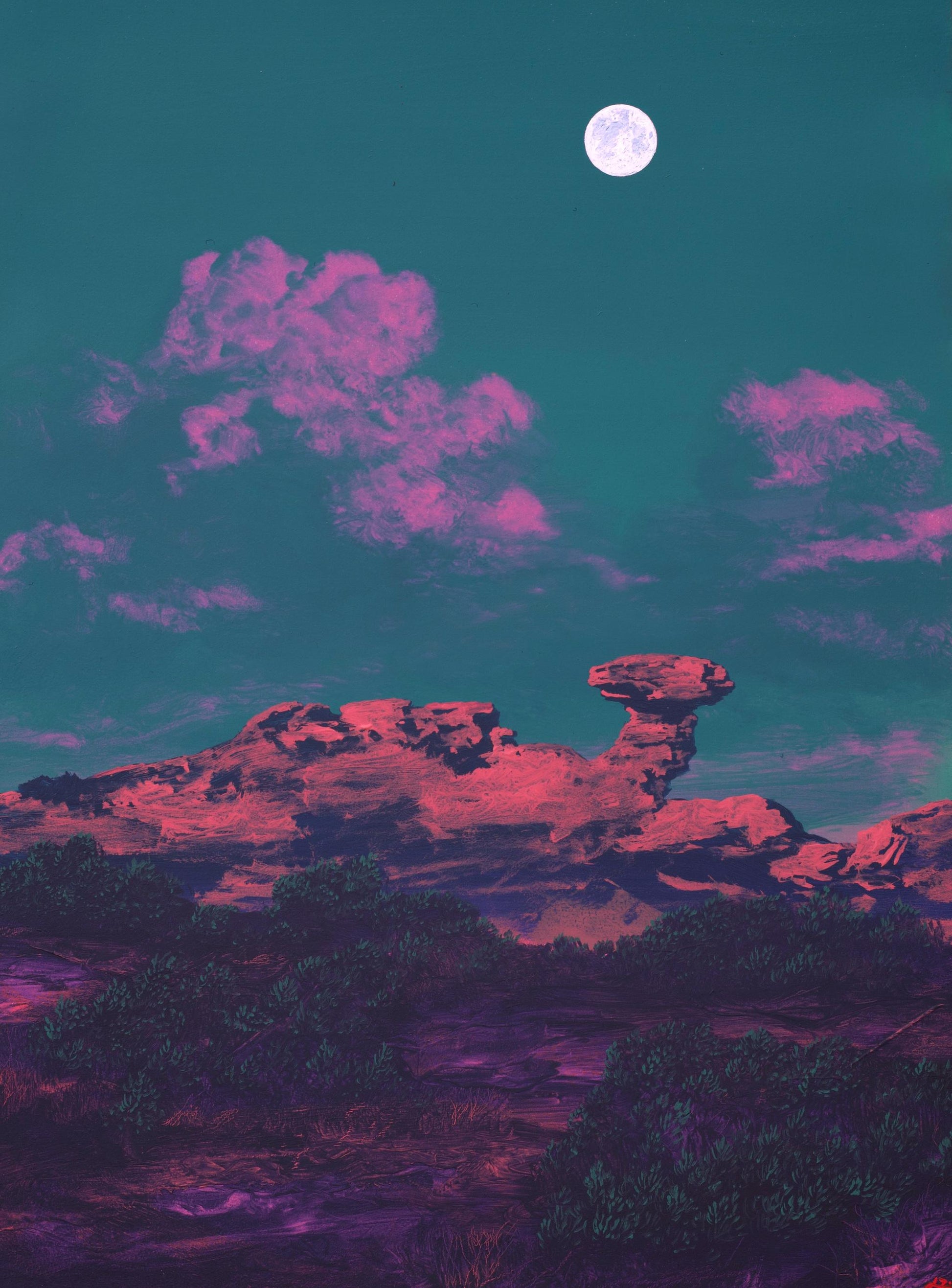 Camel Rock No.4 - 12" x 16", Original Southwestern Landscape Painting in Handmade Frame