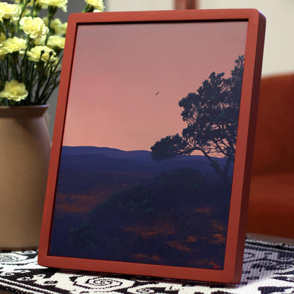 Garner State Park No.1 - 11" x 14", Original Southwestern Landscape Painting in Handmade Frame