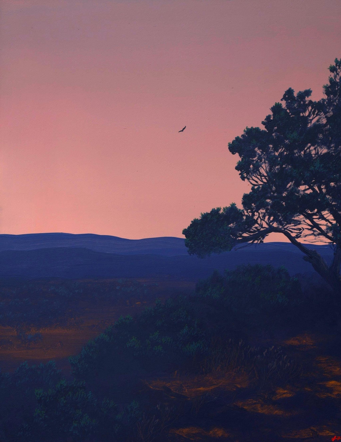 Garner State Park No.1 - 11" x 14", Original Southwestern Landscape Painting in Handmade Frame