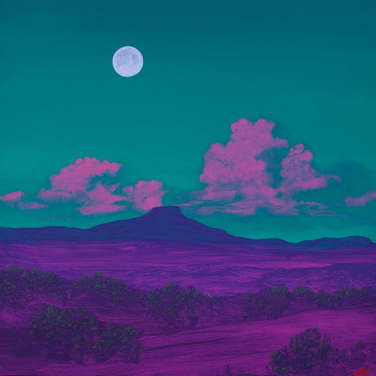 Abiquiú Series 4, No.16 - 8" x 8"- Southwestern Oil Painting in Handmade Frame