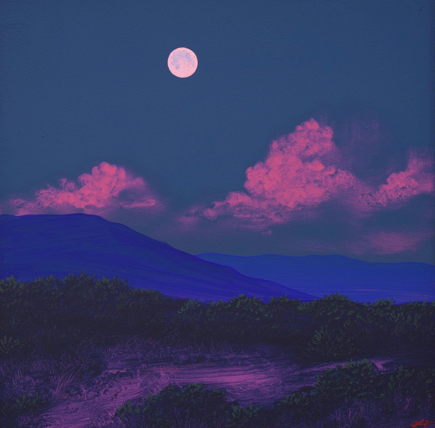 Santa Fe Foothills No.6 - 8" x 8"- Southwestern Oil Painting in Handmade Frame