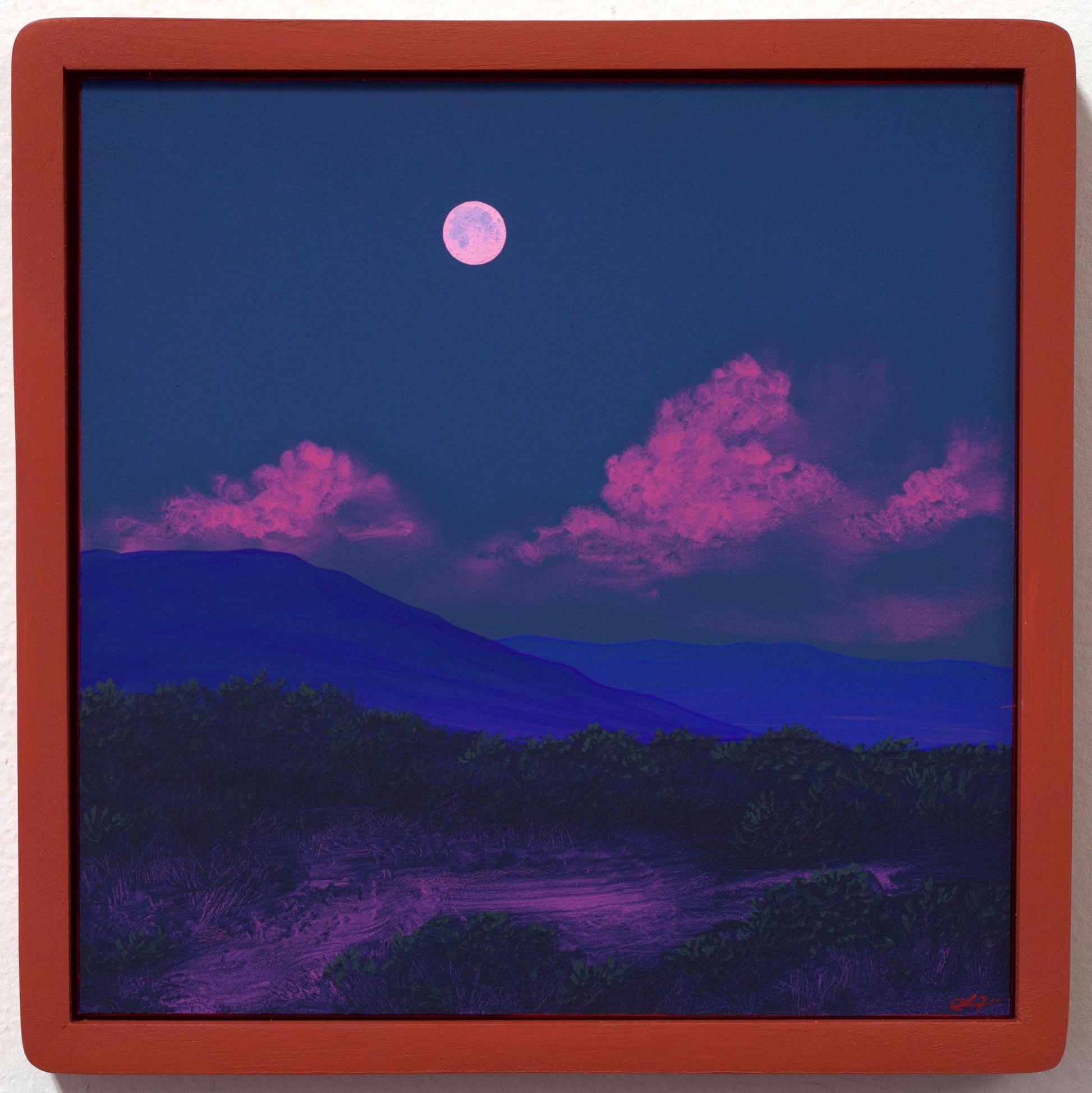 Santa Fe Foothills No.6 - 8" x 8"- Southwestern Oil Painting in Handmade Frame