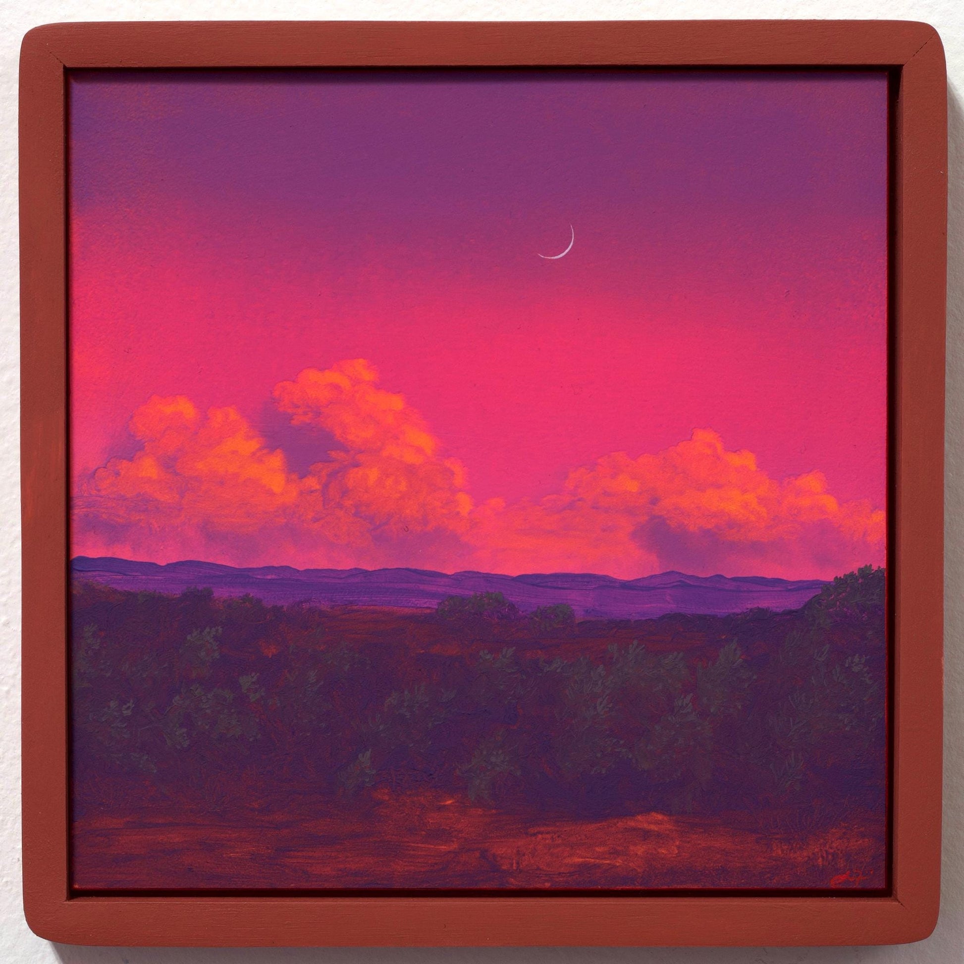 Pojoaque No.1 - 8" x 8"- Southwestern Oil Painting in Handmade Frame