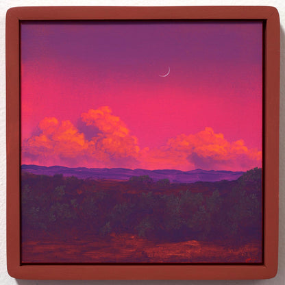 Pojoaque No.1 - 8" x 8"- Southwestern Oil Painting in Handmade Frame