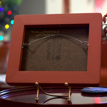 Winter in Santa Fe No.8 - 8" x 10"- Southwestern Oil Painting in Handmade Frame