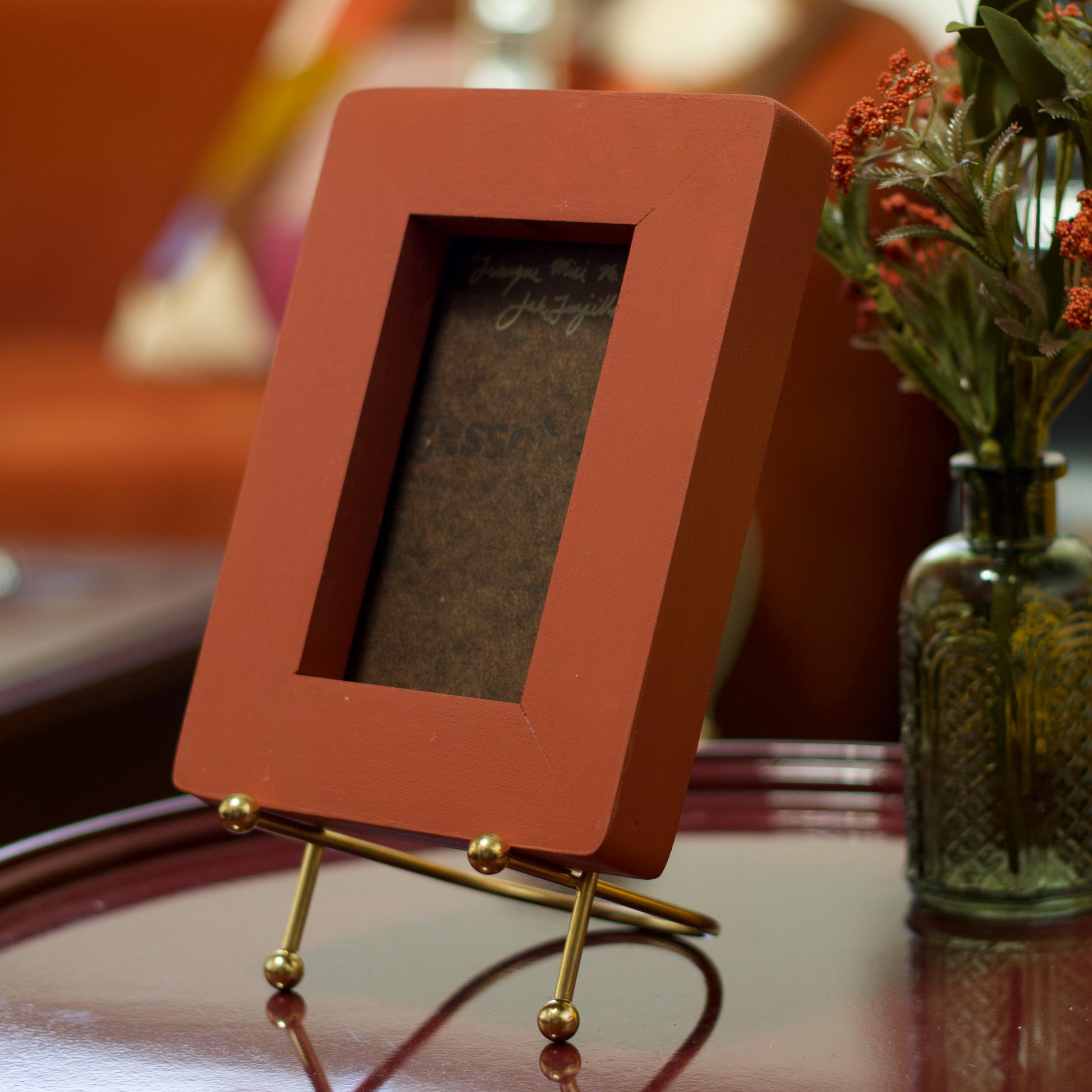 Tesuque Miniature No.7 - 5" x 7" Southwest Landscape Painting in Handmade Frame