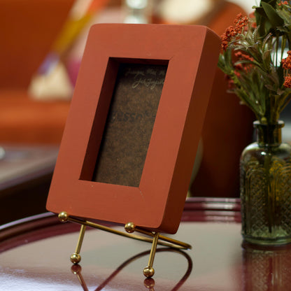 Tesuque Miniature No.7 - 5" x 7" Southwest Landscape Painting in Handmade Frame