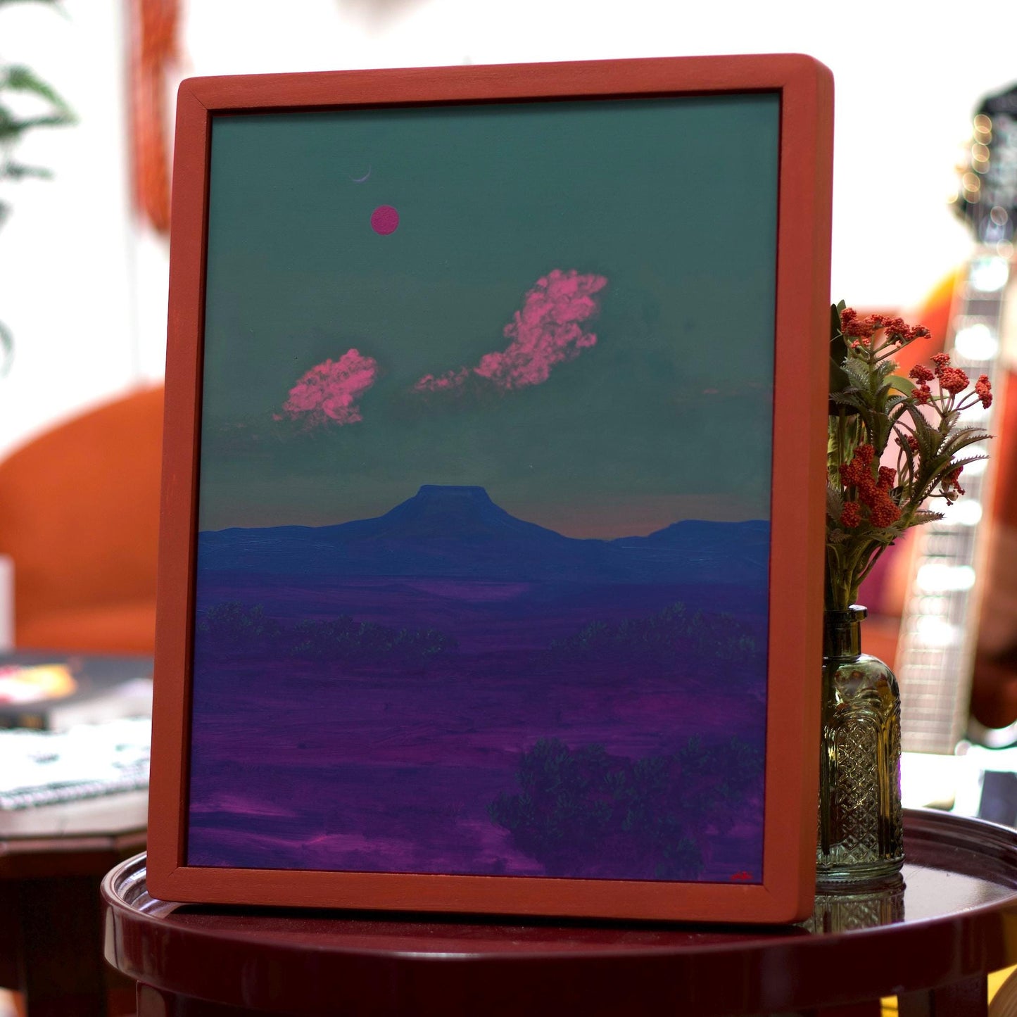 Abiquiú Series 4, No.17 - 11" x 14", Southwestern Landscape Painting in Handmade Frame