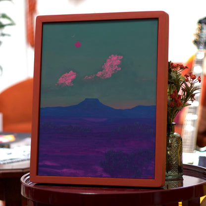 Abiquiú Series 4, No.17 - 11" x 14", Southwestern Landscape Painting in Handmade Frame