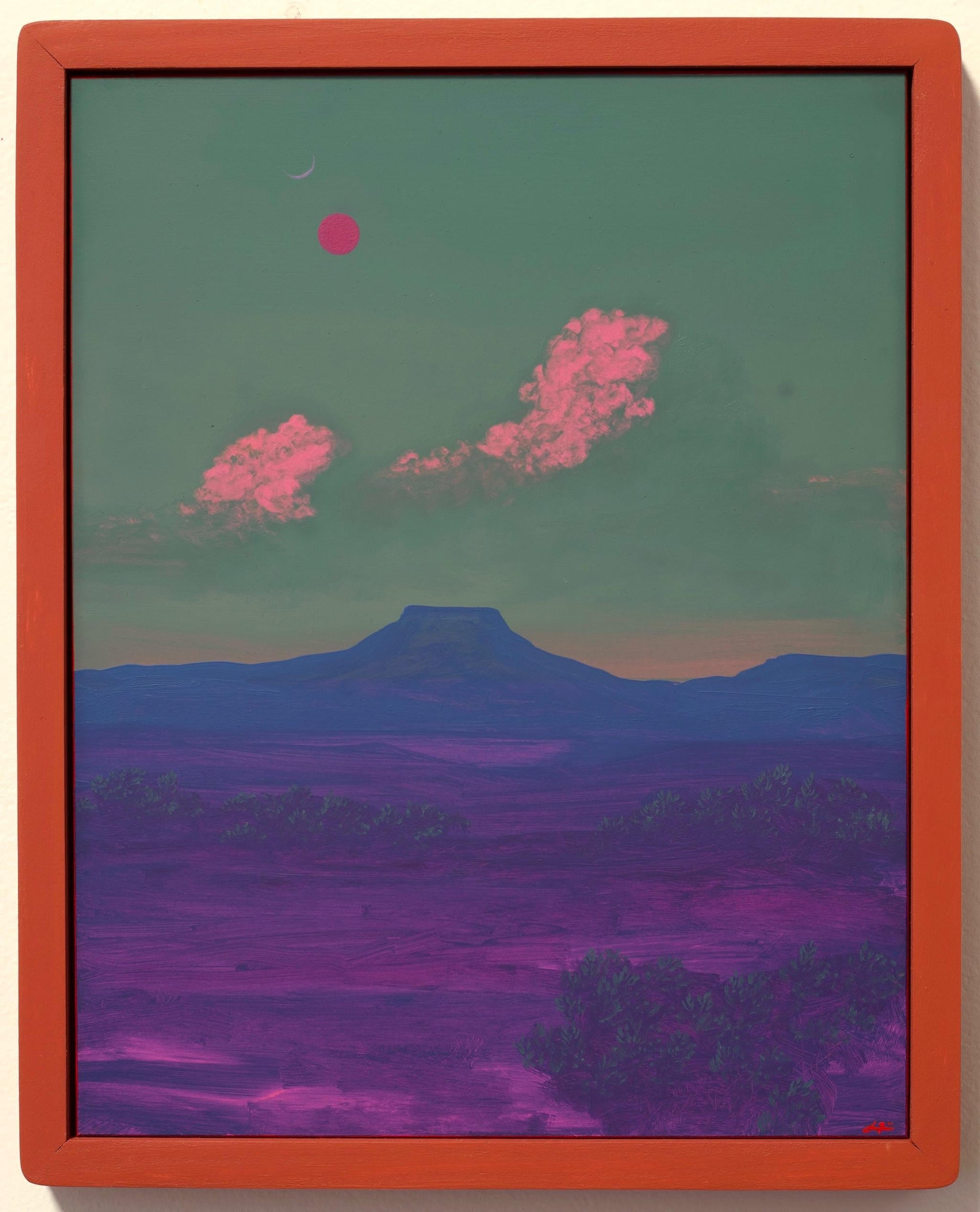 Abiquiú Series 4, No.17 - 11" x 14", Southwestern Landscape Painting in Handmade Frame