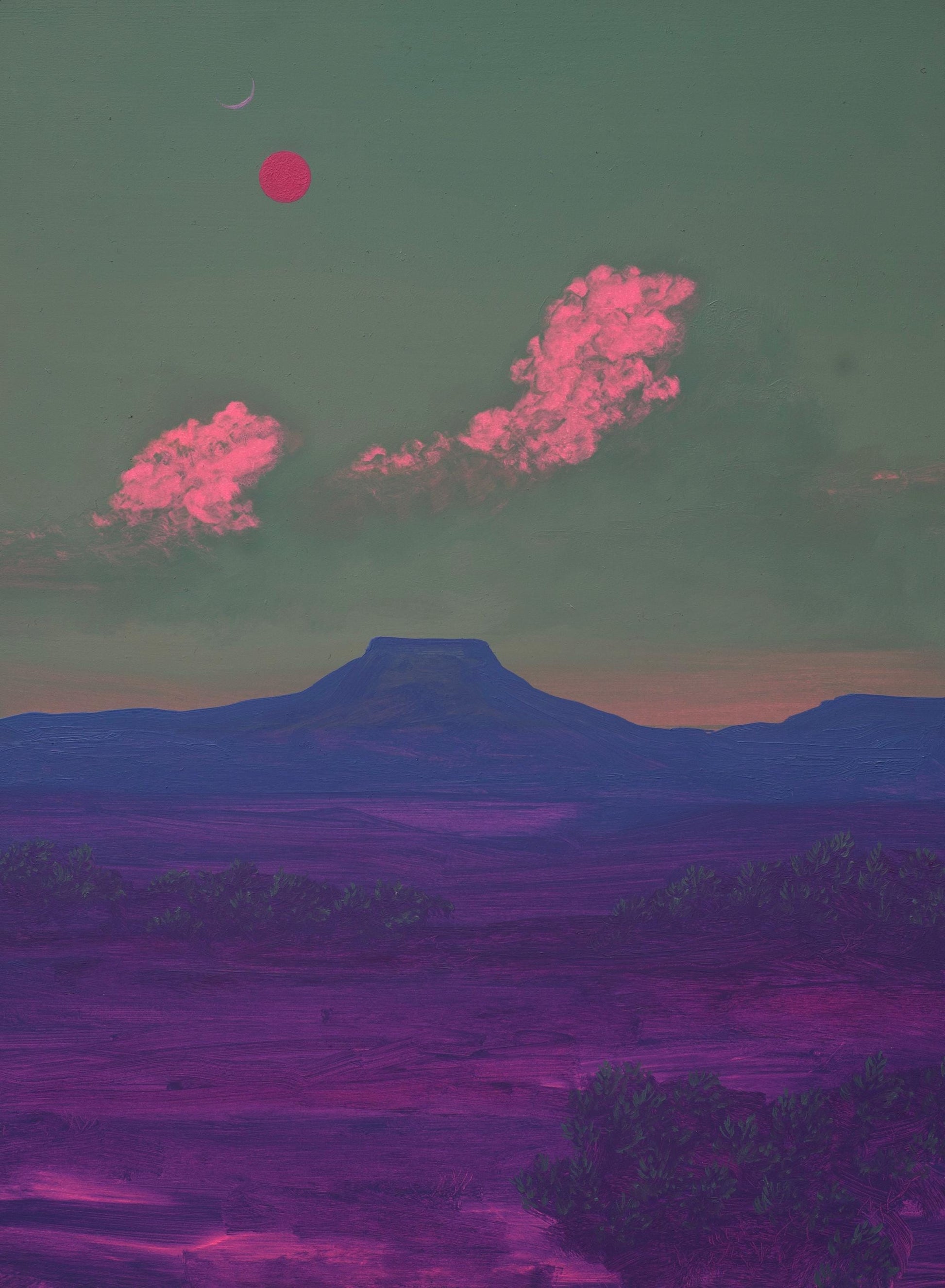 Abiquiú Series 4, No.17 - 11" x 14", Southwestern Landscape Painting in Handmade Frame