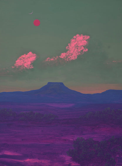 Abiquiú Series 4, No.17 - 11" x 14", Southwestern Landscape Painting in Handmade Frame