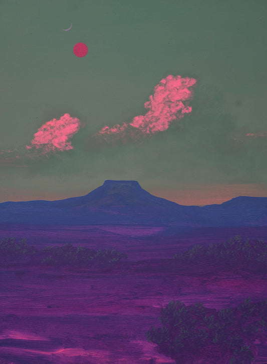 Abiquiú Series 4, No.17 - 11" x 14", Southwestern Landscape Painting in Handmade Frame