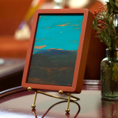 Jemez Miniature Series 5, No.7 - 5" x 7" Southwest Landscape Painting in Handmade Frame