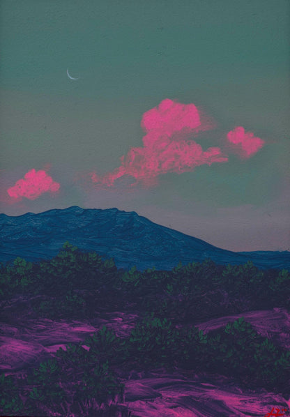 Ortiz Miniature Series 2, No.6 - 5" x 7" Southwest Landscape Painting in Handmade Frame